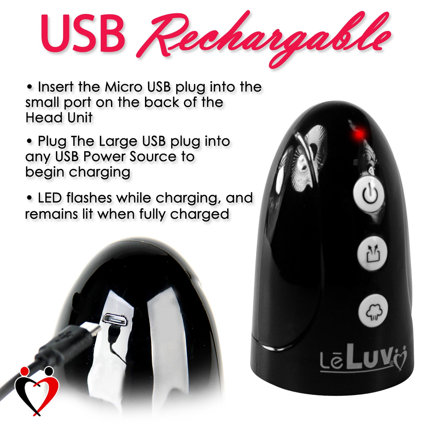 LeLuv® iPump® 3-Speed Rechargeable Penis Pump with Donut Cock Ring & 3 Premium Sleeves