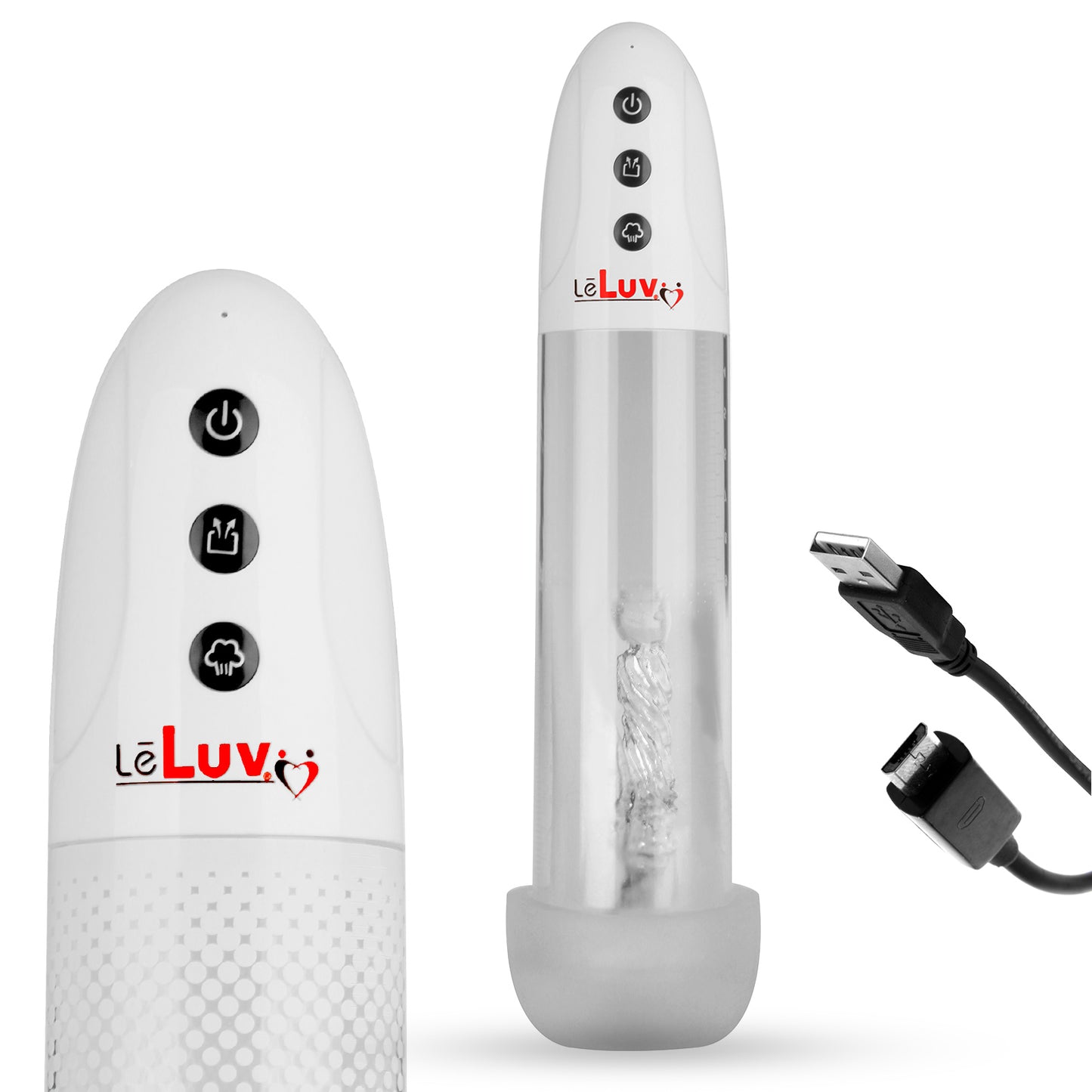 LeLuv® iPump® USB Rechargeable 3-Speed Penis Pump with TPR or Magic Sleeve™
