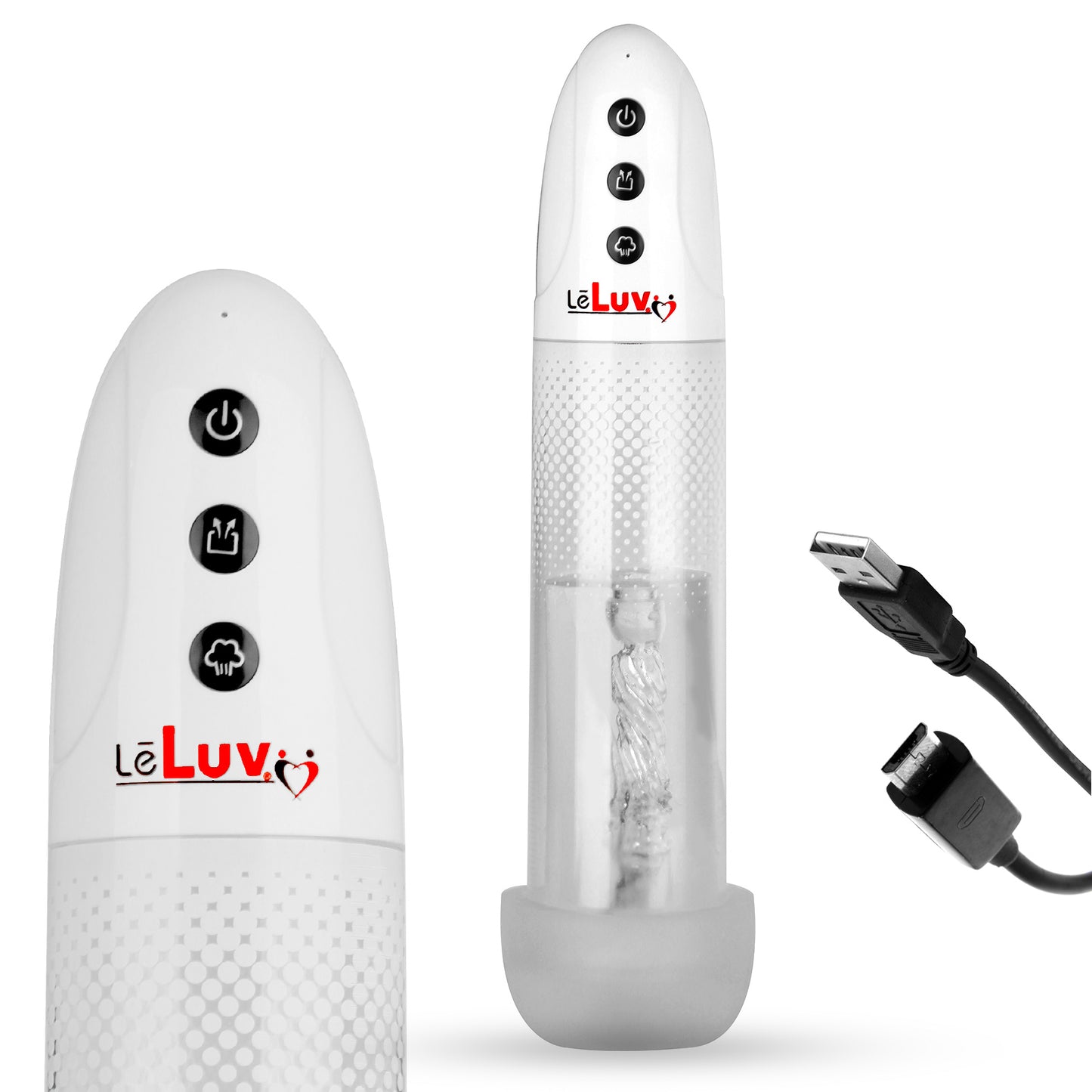 LeLuv® iPump® USB Rechargeable 3-Speed Penis Pump with TPR or Magic Sleeve™