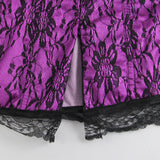 Lingerie Boned Corset Strapless Costume Lace Bustier Set