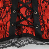 Lingerie Boned Corset Strapless Costume Lace Bustier Set