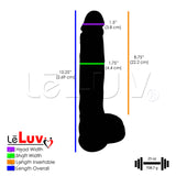 Dildo 11 Inch Suction Cup Cock & Balls Realistic