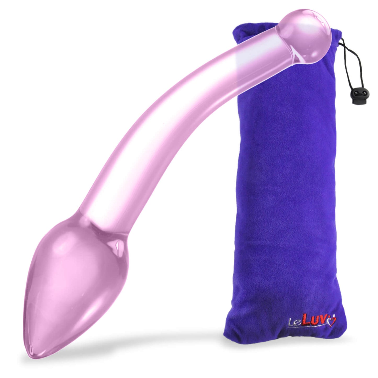 LeLuv Glass Bent Handle Wand G-Spot or Prostate Massager