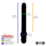 Glass 9 Inch Love Baton Smooth Shaft and G-Spot Head Dildo