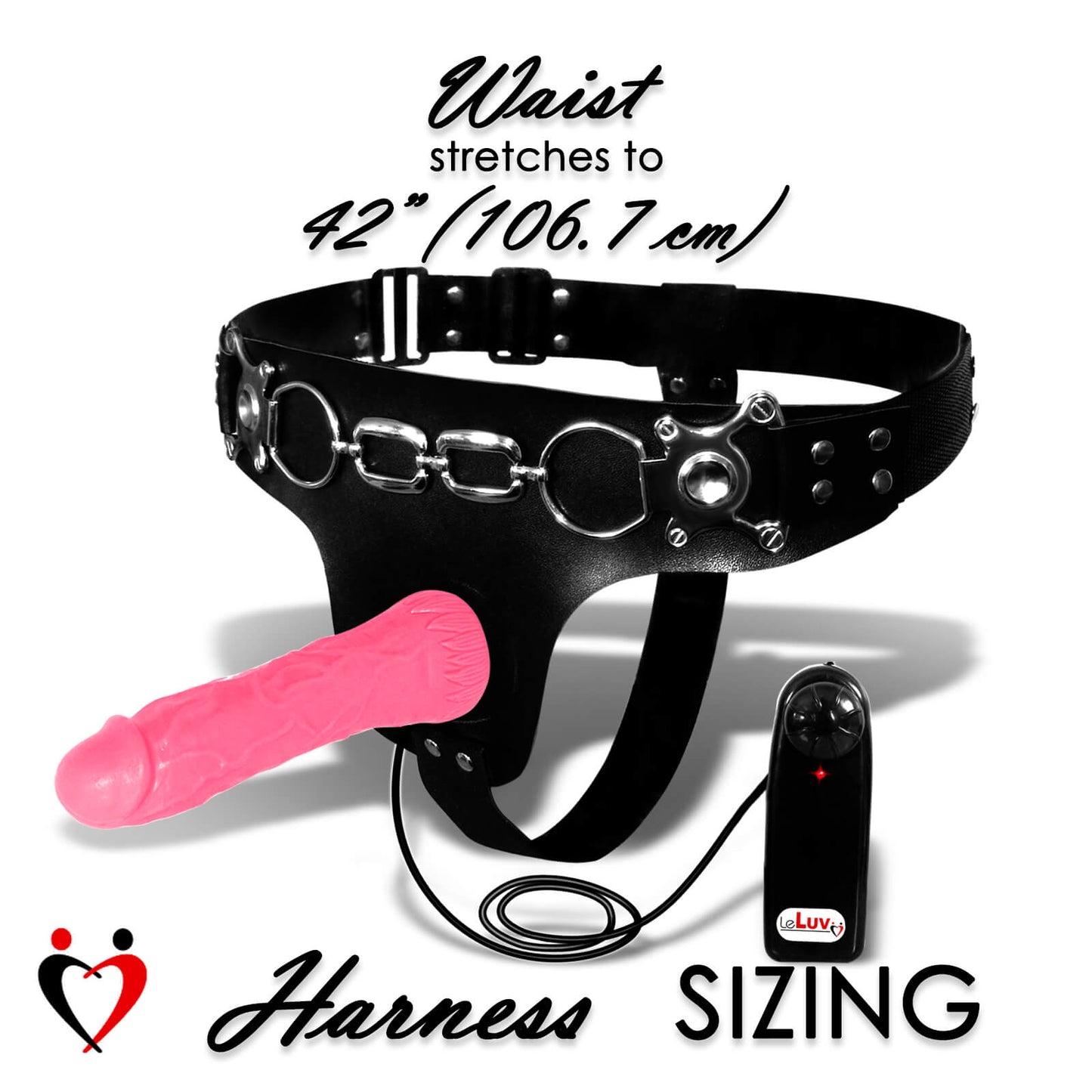 7.75" Vibrating Strap-On with Adjustable Chain Harness