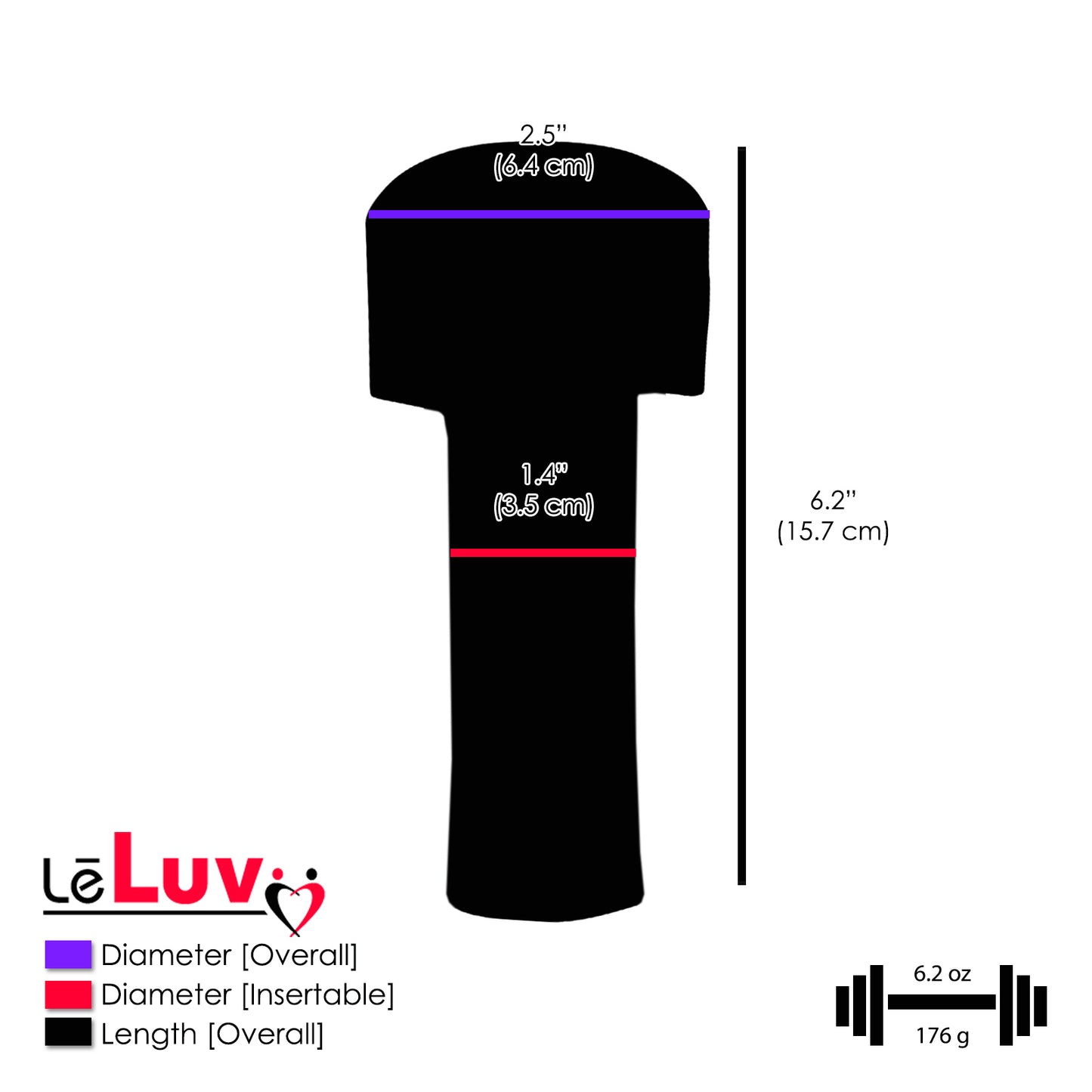 LeLuv Magic Sleeve™ Penis Pump Accessory 6.7 inch length Masturbator Insert for 1.5 to 2.5 Inch Diameter Pump Cylinders