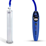 Magna LCD Smart Blue Handheld Electric Penis Pump - 9" x 1.35" Acrylic Cylinder
