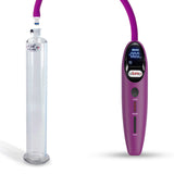 Magna LCD Smart Purple Handheld Electric Penis Pump - 9" x 1.35" Acrylic Cylinder