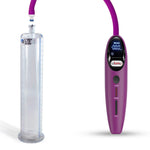 Magna LCD Smart Purple Handheld Electric Penis Pump - 9" x 1.75" Acrylic Cylinder
