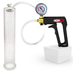 LeLuv Maxi Penis Pump | Black/Grey Handle, Clear Hose, No Gauge | Round Flange Cylinder