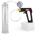 LeLuv Maxi Penis Pump | Black/Grey Handle, Clear Hose, No Gauge | Round Flange Cylinder