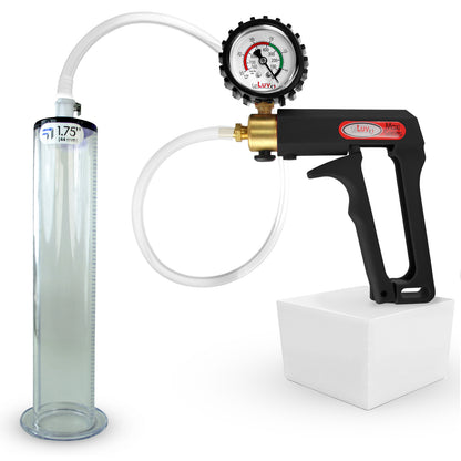 LeLuv Maxi Penis Pump | Black Handle, Clear Hose, All Gauge Options | WIDE FLANGE Cylinder