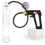 LeLuv Maxi Penis Pump | Black/Grey Handle, Silicone Hose, No Gauge | Round Flange Cylinder