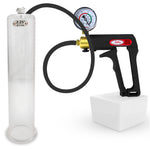 LeLuv Maxi Penis Pump | Black/Grey Handle, Silicone Hose, No Gauge | Round Flange Cylinder