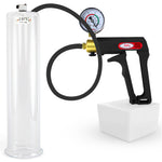 LeLuv Maxi Penis Pump | Black/Grey Handle, Silicone Hose, No Gauge | Round Flange Cylinder