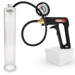 LeLuv Maxi Penis Pump | Black/Grey Handle, Silicone Hose, No Gauge | Round Flange Cylinder