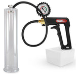 LeLuv Maxi Penis Pump | Black/Grey Handle, Silicone Hose, No Gauge | Round Flange Cylinder