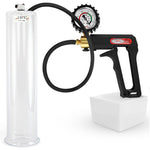 LeLuv Maxi Penis Pump | Black/Grey Handle, Silicone Hose, No Gauge | Round Flange Cylinder