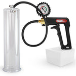 LeLuv Maxi Penis Pump | Black/Grey Handle, Silicone Hose, No Gauge | Round Flange Cylinder
