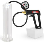 LeLuv Maxi Penis Pump | Black/Grey Handle, Silicone Hose, No Gauge | Round Flange Cylinder
