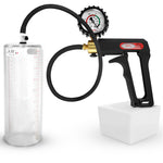 LeLuv Maxi Penis Pump | Black/Grey Handle, Silicone Hose, No Gauge | Round Flange Cylinder