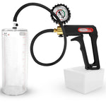 LeLuv Maxi Penis Pump | Black/Grey Handle, Silicone Hose, No Gauge | Round Flange Cylinder