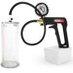 LeLuv Maxi Penis Pump | Black/Grey Handle, Silicone Hose, No Gauge | Round Flange Cylinder