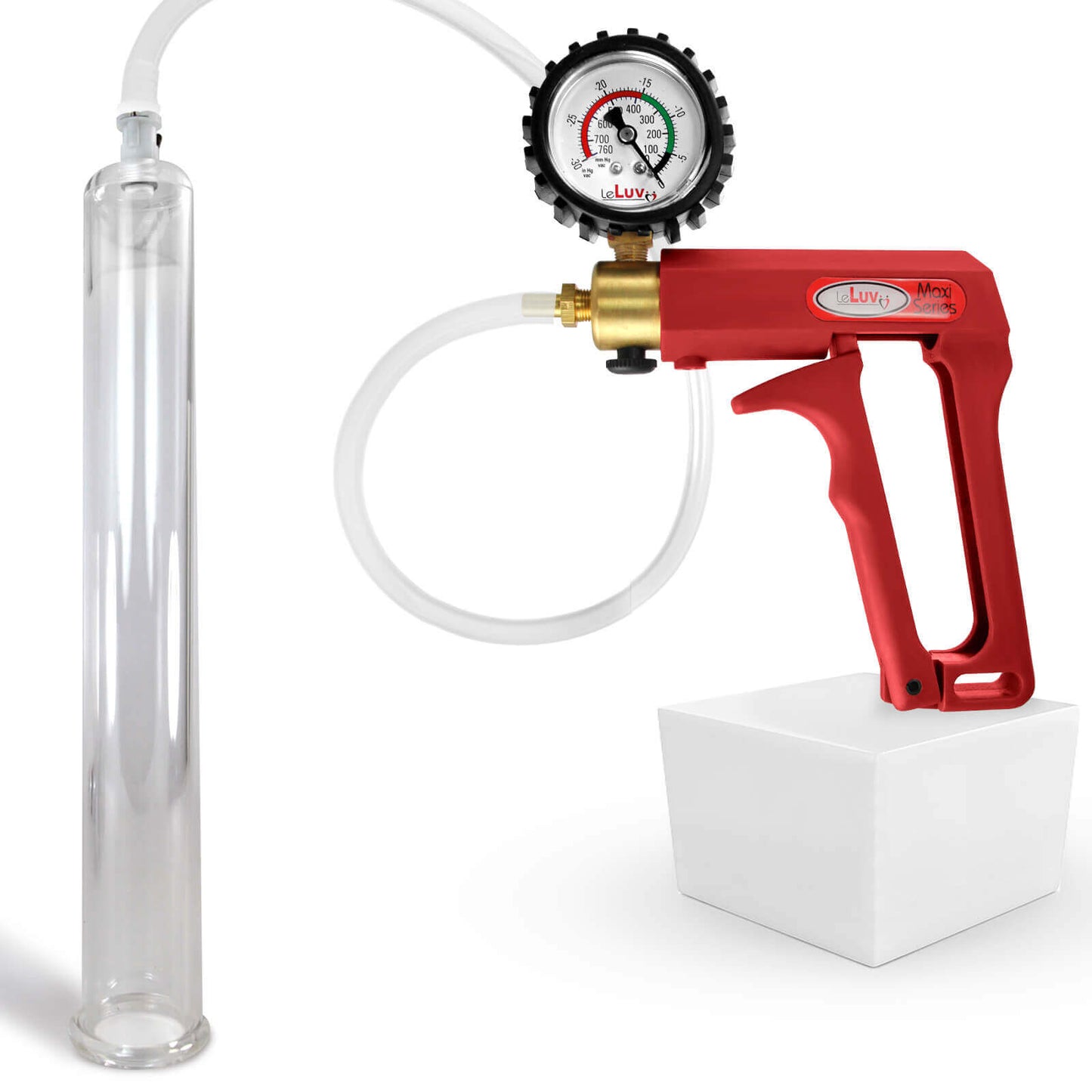 LeLuv Maxi Penis Pump with Clear Hose | Round Flange Cylinder