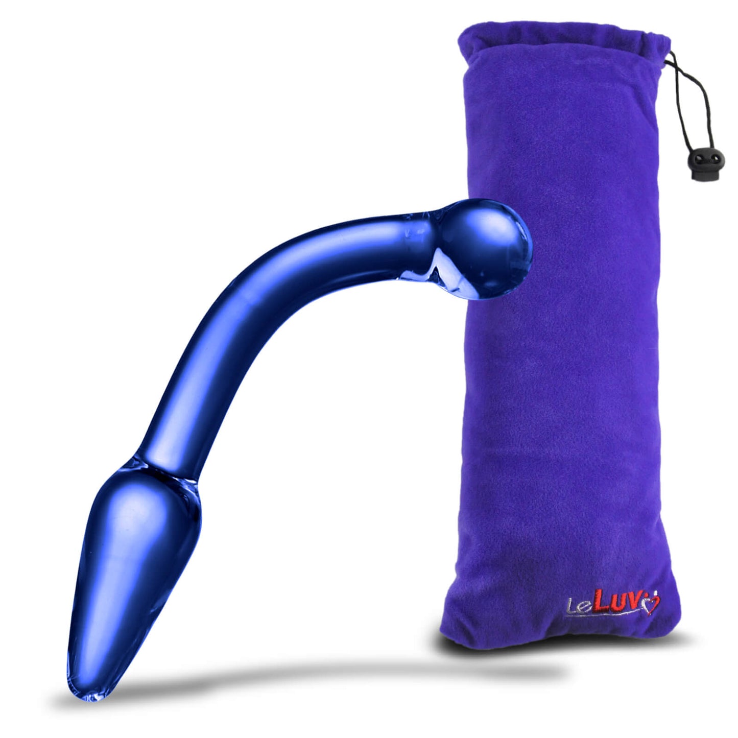 LeLuv Glass Bent Handle Wand G-Spot or Prostate Massager