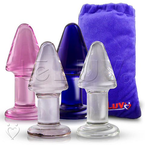 LeLuv Glass 4 Inch Long Classic Thick Butt Plug
