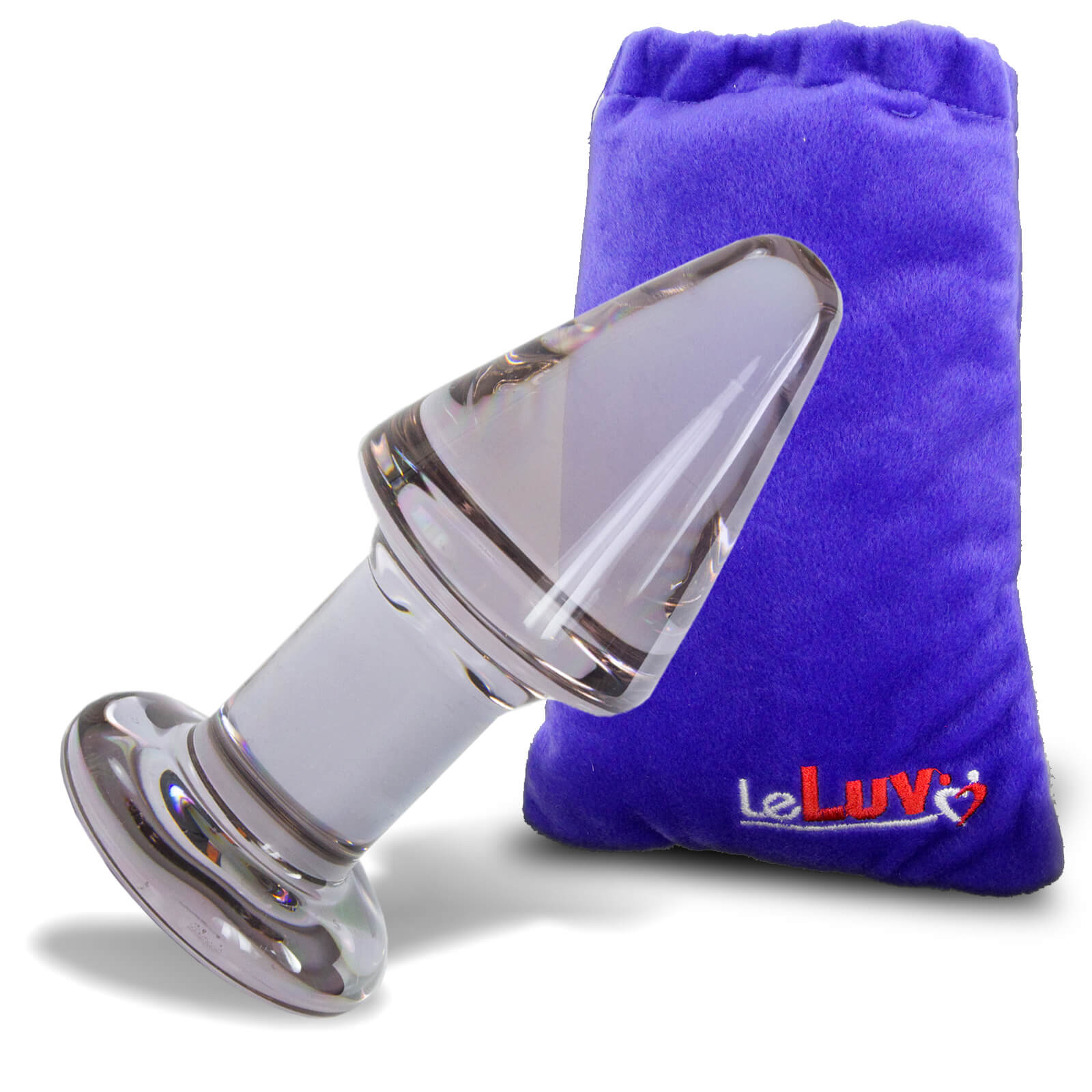 LeLuv Glass 4 Inch Long Classic Thick Butt Plug LeLuv Glass 4 Inch Long Classic Thick Butt Plug