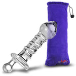 LeLuv Butt Plug Glass Spiral Juicer Bundle with Premium Padded Pouch