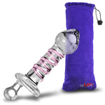 LeLuv Butt Plug Glass Spiral Juicer Bundle with Premium Padded Pouch