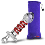 LeLuv Butt Plug Glass Spiral Juicer Bundle with Premium Padded Pouch