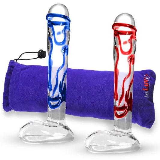 LeLuv Glass 8 Inch Mr. Vein Big Penis Realistic Dildo