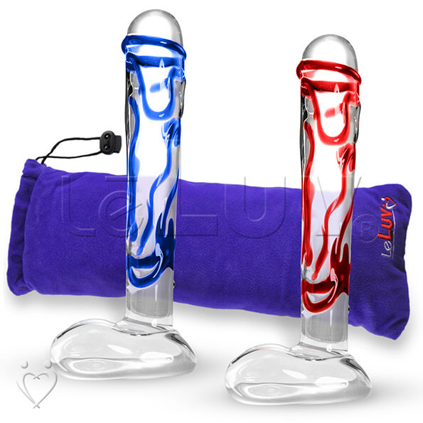 LeLuv Glass 8 Inch Mr. Vein Big Penis Realistic Dildo
