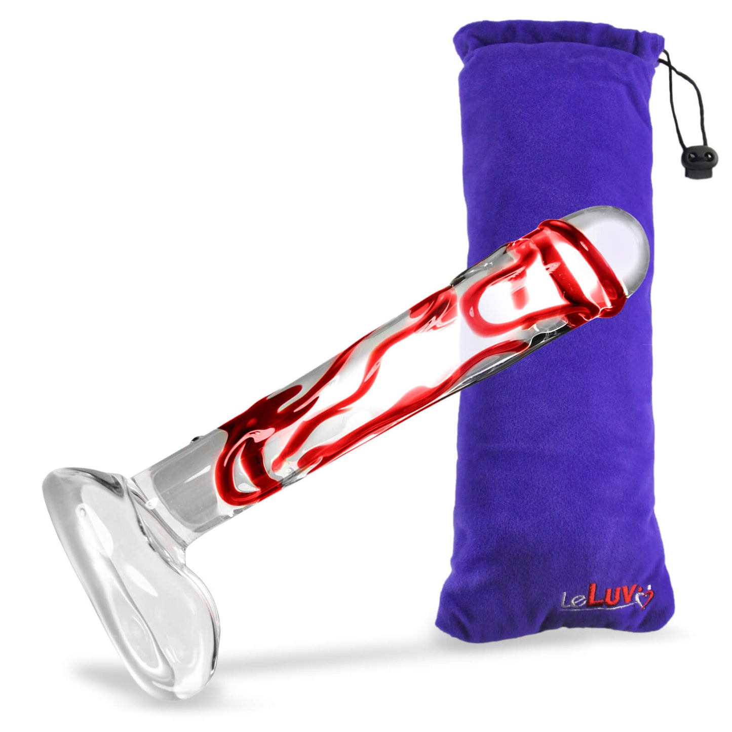 LeLuv Glass 8 Inch Mr. Vein Big Penis Realistic Dildo