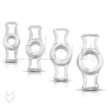 LeLuv Constriction Rings 4-Pack Clear Stretchy Handles