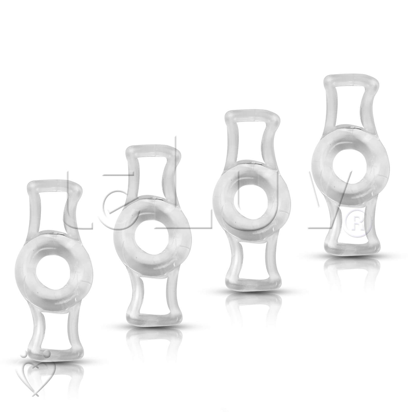 LeLuv Constriction Rings 4-Pack Clear Stretchy Handles
