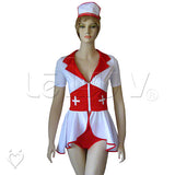 Roleplay Seductive Naughty Nurse Uniform Halloween Costume Red Cross