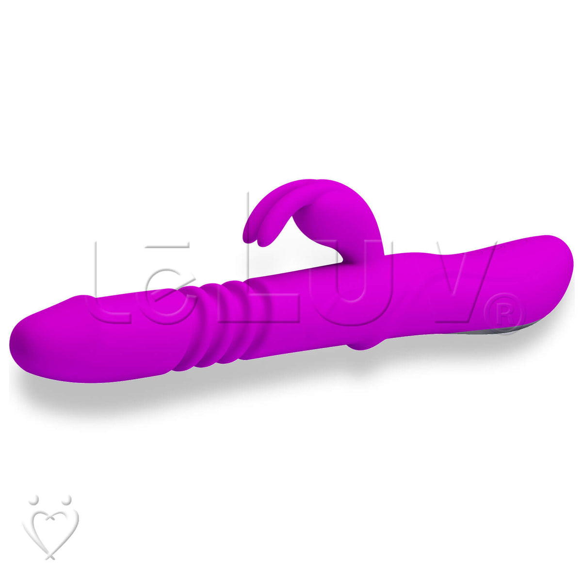 Rechargable Rabbit Vibrator Thrusting and Rotating Smooth Purple Silicone