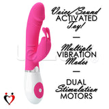 Rabbit Vibrator Voice & Sound Activated 30 Modes Smooth Silicone