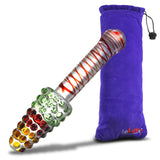 Glass Rainbow Cone Large Nubby Festive Anal Toy