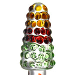 LeLuv Glass Rainbow Cone Large Nubby Festive Anal Toy