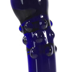 LeLuv Glass 7.5 Inch Curved Tip Nubby G-Spot Pearl Wand Dildo