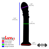 LeLuv Glass 7.5 Inch Curved Tip Nubby G-Spot Pearl Wand Dildo