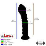Glass 6 Inch Blue Twisted Texture Pointed Head Curved Dildo
