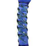 Glass 6 Inch Blue Twisted Texture Pointed Head Curved Dildo