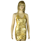 Clubwear Glamorous Evening Mini Dress Gold Vinyl Oscar Party Outfit