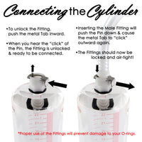 Quick-Release Vacuum Fitting SET - 1/4" Barbed Male to Threaded Female